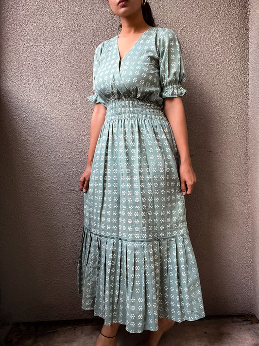 Periwinkle Batik Fit & Flare Dress